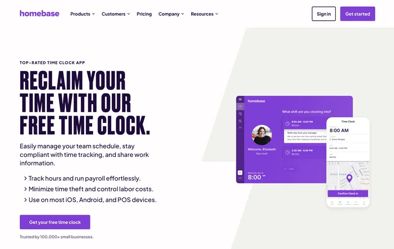 Homebase time tracking software for healthcare teams