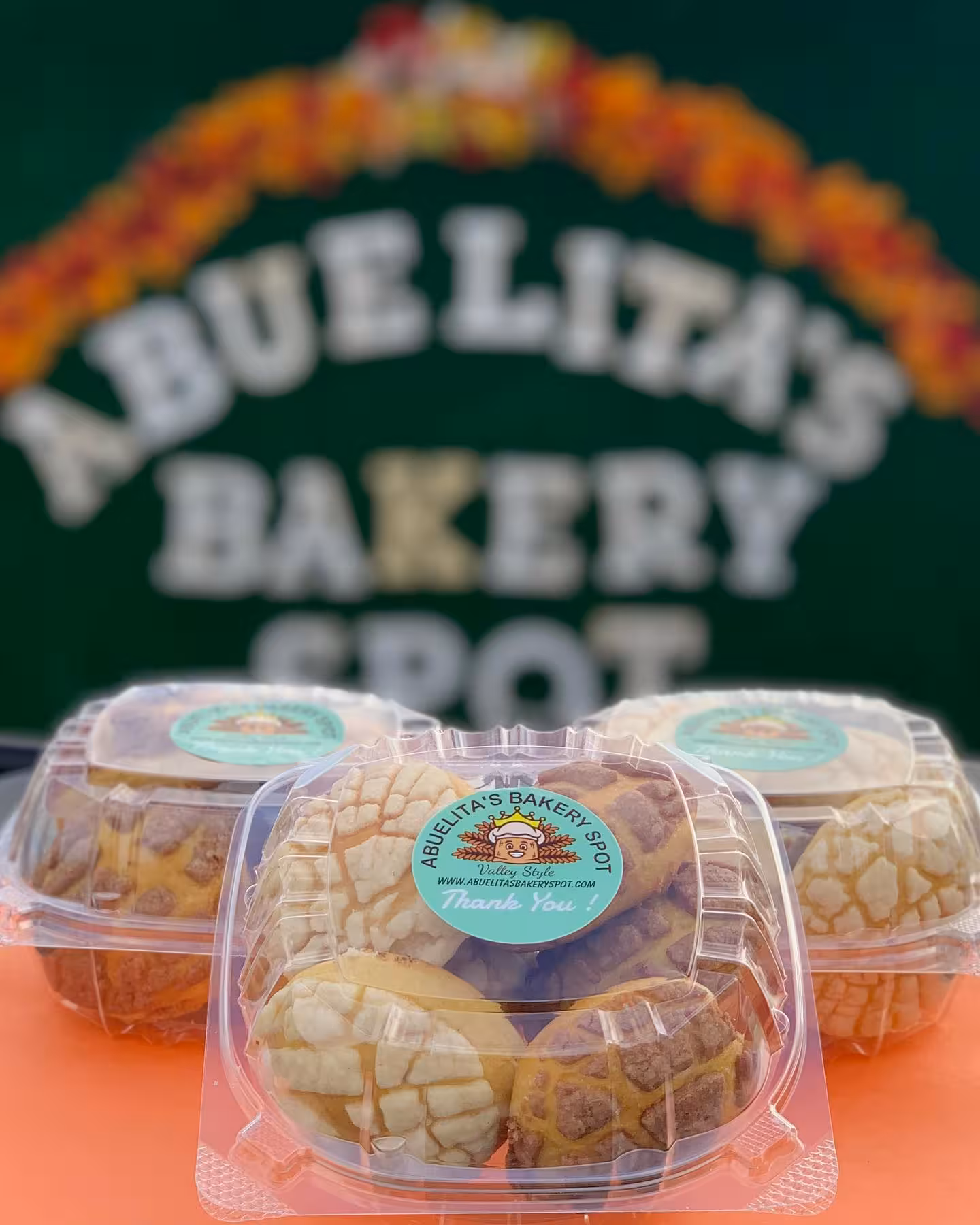 Boxed assortment of Abuelita's Bakery Spot pastries ready for delivery