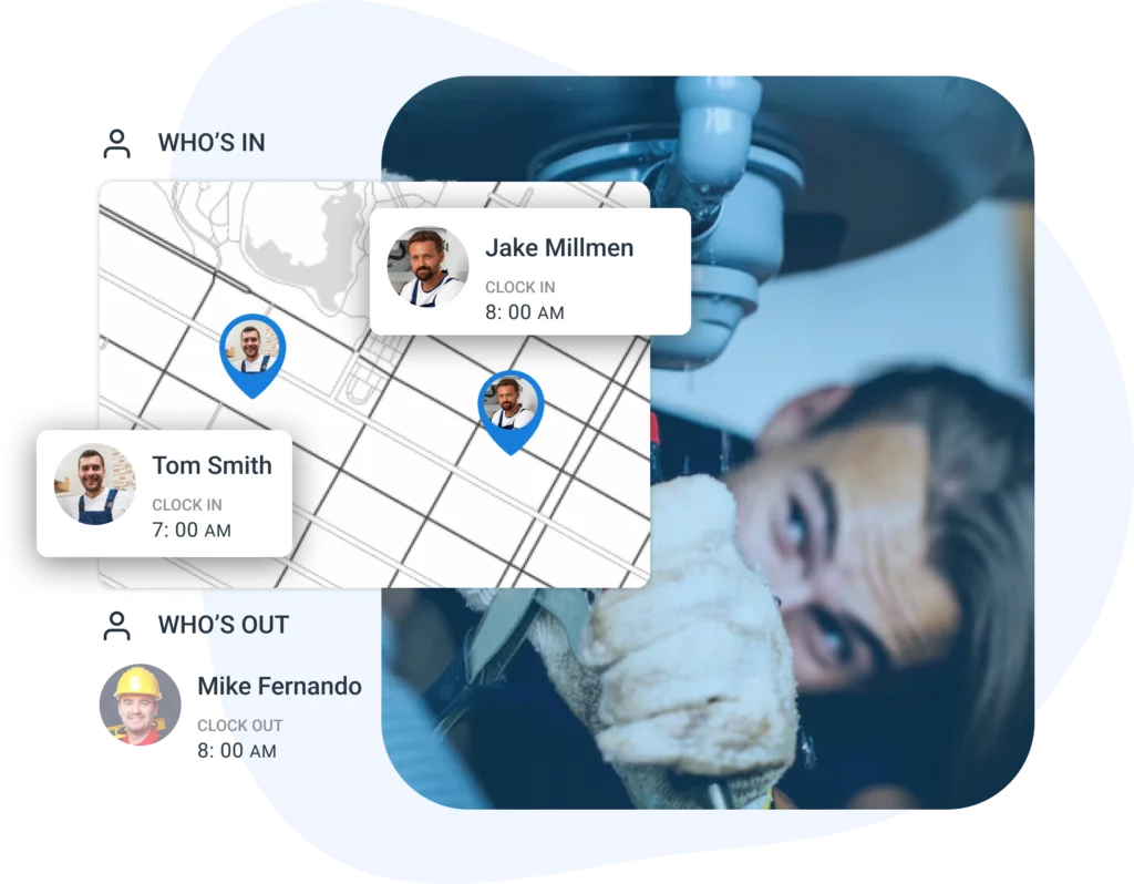 GPS powered plumbing and heating time tracking