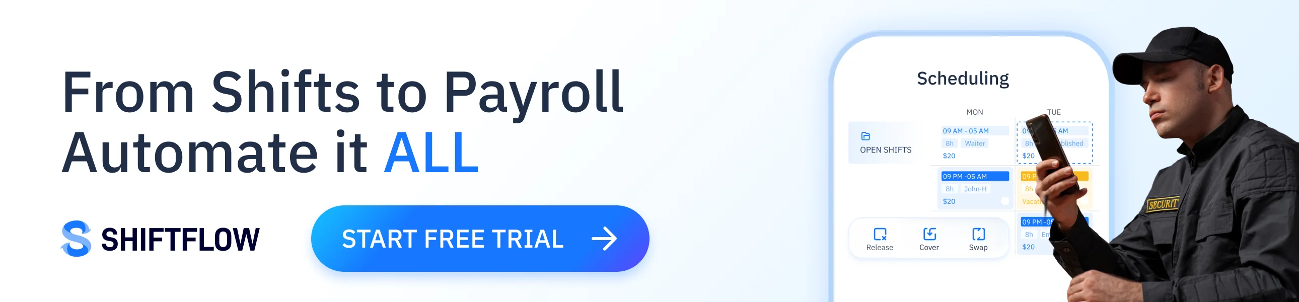 Sign up for ShiftFlow - Start your free trial