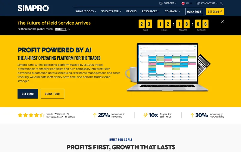Simpro time tracking software for electrical contractors