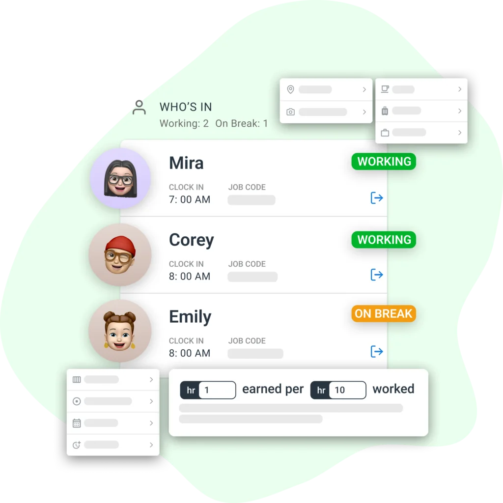 ShiftFlow time tracking customization options